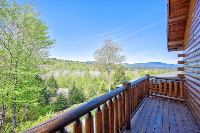 1481 Eaton Rd, Conway, NH 03813 - wooden terrace with a mountain view