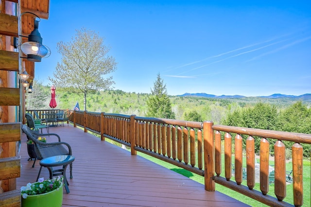1481 Eaton Rd, Conway, NH 03813 - deck with a mountain view