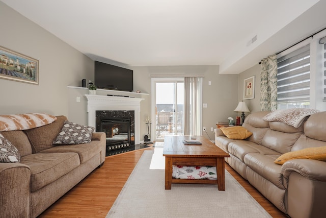 11 Sullivan Way Unit 6, Laconia, NH 03246 - living area with wood finished floors and a high end fireplace