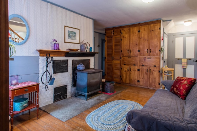 685 Abbot Hill Rd, Wilton, NH 03086 - living area with wood-type flooring and wallpapered walls