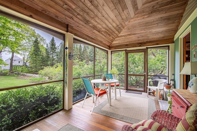 685 Abbot Hill Rd, Wilton, NH 03086 - sunroom with lofted ceiling, outdoor dining space, and plenty of natural light