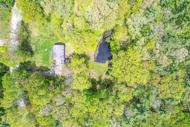 aerial view of a heavily wooded area