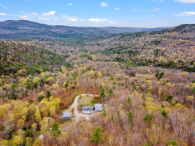 28 Lindsley Cir, Campton, NH 03223 - view from above of property with mountains and a heavily wooded area