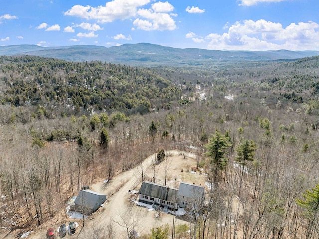 28 Lindsley Cir, Campton, NH 03223 - view from above of property featuring a forest and a mountain backdrop
