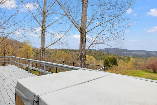 28 Lindsley Cir, Campton, NH 03223 - wooden terrace with a wooded view and a mountain view