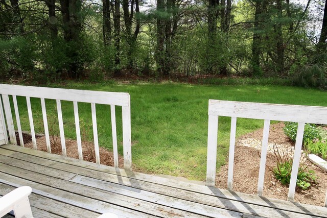 deck with a yard
