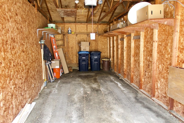 storage room with a garage