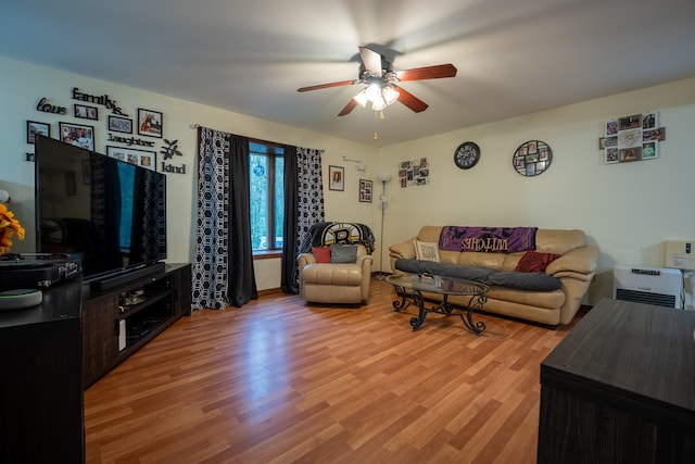 175 Blackwater Rd, Somersworth, NH 03878 - living room featuring ceiling fan and light wood-style floors