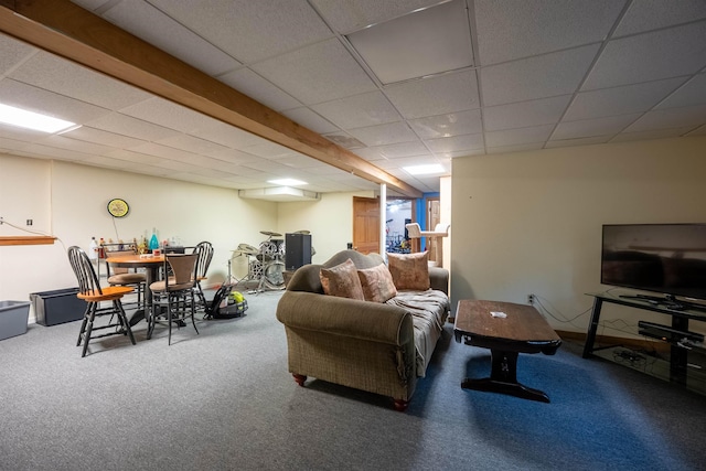 175 Blackwater Rd, Somersworth, NH 03878 - living room with a paneled ceiling and carpet
