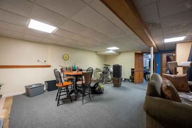 175 Blackwater Rd, Somersworth, NH 03878 - carpeted dining area with a drop ceiling and baseboards