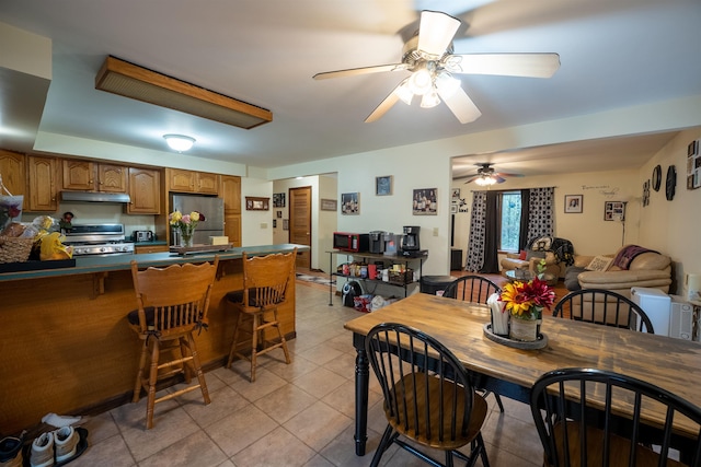 175 Blackwater Rd, Somersworth, NH 03878 - dining area featuring light tile patterned floors and ceiling fan