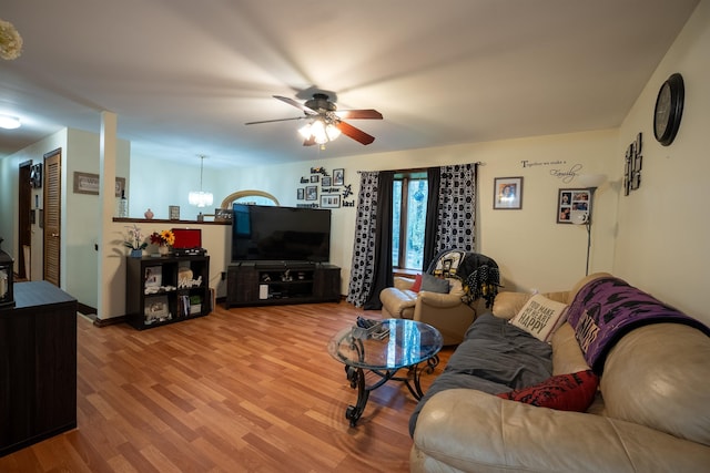 175 Blackwater Rd, Somersworth, NH 03878 - living area with a ceiling fan and wood finished floors