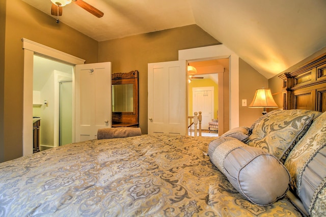 56 Andover St, Ludlow, VT 05149 - bedroom featuring lofted ceiling and a ceiling fan