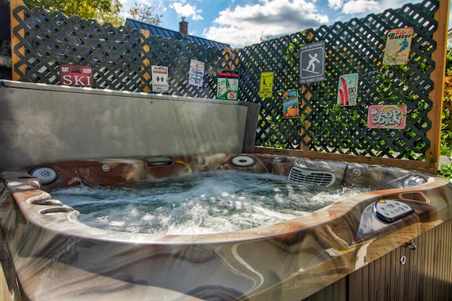 56 Andover St, Ludlow, VT 05149 - deck featuring a hot tub