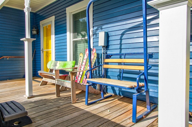 56 Andover St, Ludlow, VT 05149 - wooden terrace featuring a porch