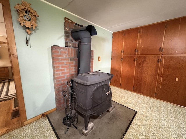 detailed view of a wood stove