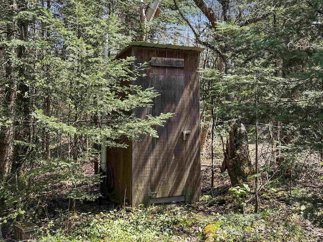exterior view of a wooded view