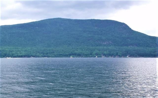 water view with a mountain backdrop