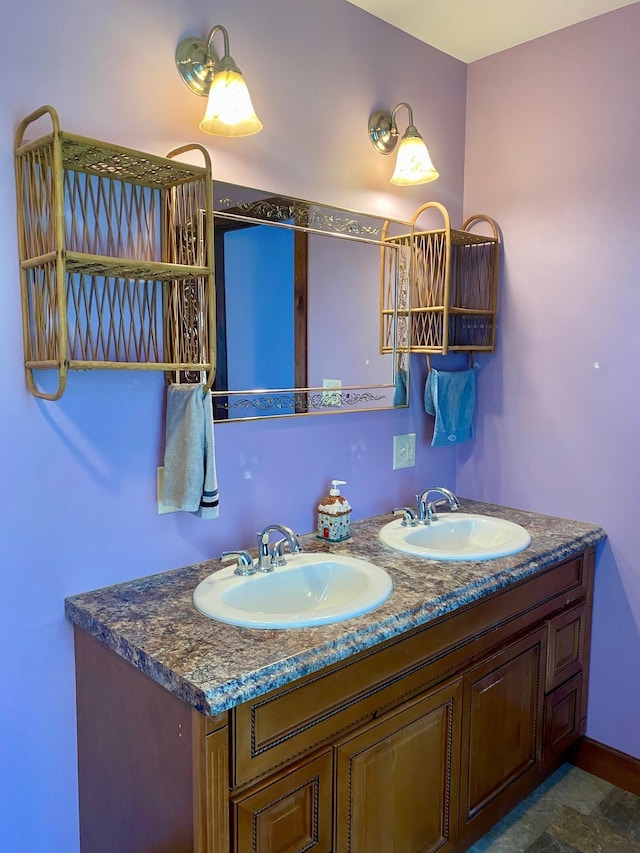 1810 Vt Route 102, Canaan, VT 05903 - bathroom featuring double vanity