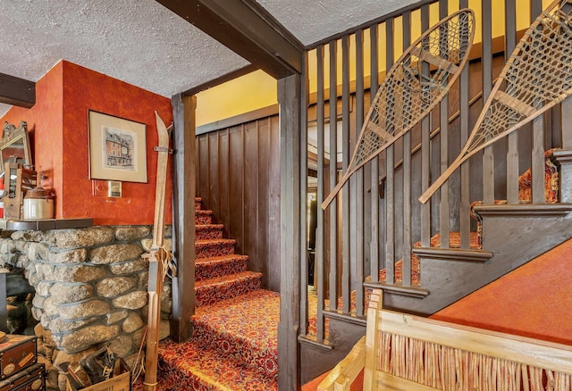 148 Lucerne Ave Unit 15, Laconia, NH 03246 - stairway with a textured ceiling