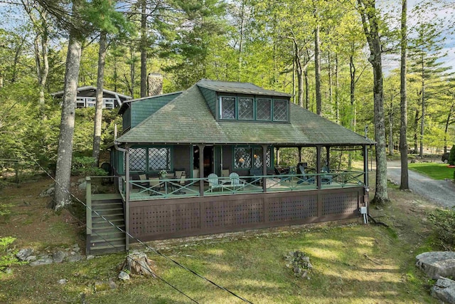 148 Lucerne Ave Unit 15, Laconia, NH 03246 - view of front of property featuring a chimney and a porch