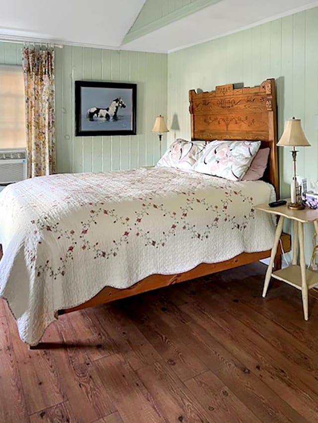 121 Platt Rd, Highgate, VT 05459 - bedroom featuring wood-type flooring and wood walls