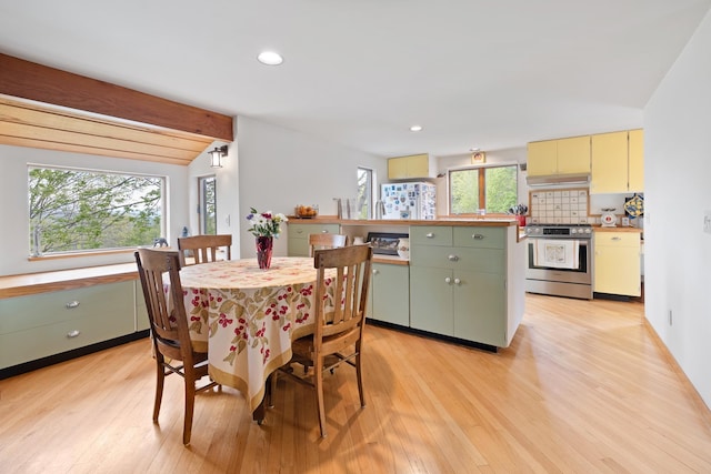 150 Stevens Rd, Lebanon, NH 03766 - dining space with light wood-type flooring and recessed lighting