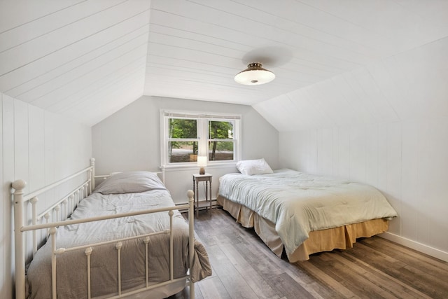46 Crestwood Dr, Conway, NH 03860 - bedroom with wood finished floors and lofted ceiling