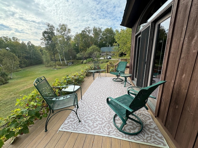 133 Ben Dexter Rd, Topsham, VT 05076 - wooden deck featuring a yard