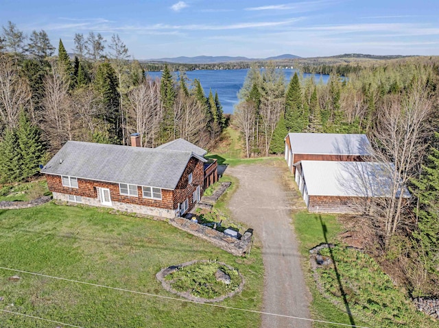 view from above of property featuring a large body of water