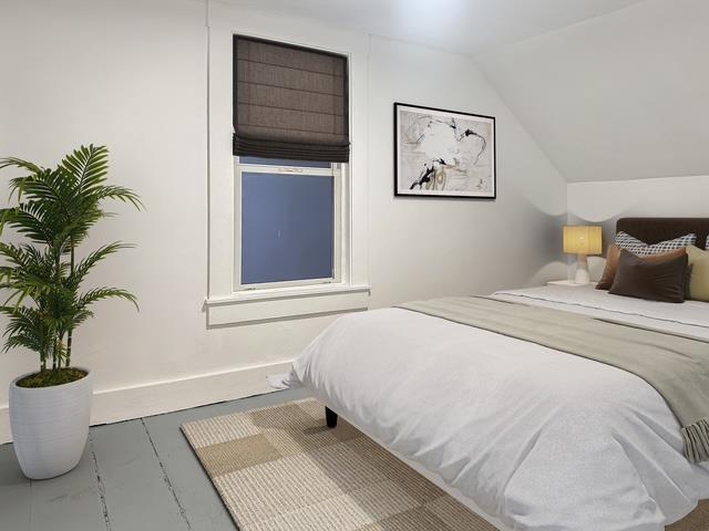 16 Shurtleff Pl, Barre City, VT 05641 - bedroom featuring lofted ceiling and baseboards