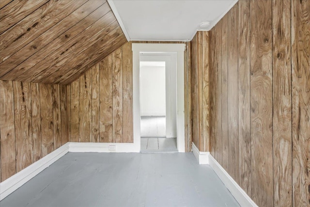 16 Shurtleff Pl, Barre City, VT 05641 - bonus room with wood walls, lofted ceiling, and baseboards