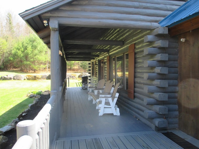 42 Chickadee Ln, Littleton, NH 03561 - wooden terrace with a yard