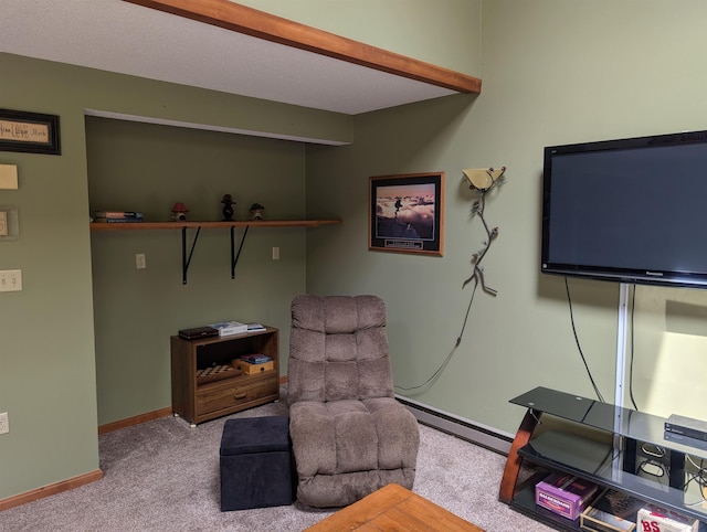 11 Cascade Dr Unit 288, Woodstock, NH 03262 - sitting room featuring carpet, baseboards, and a baseboard radiator