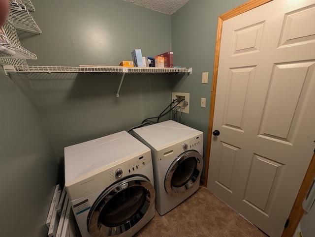 11 Cascade Dr Unit 288, Woodstock, NH 03262 - laundry room featuring washing machine and clothes dryer and a textured ceiling