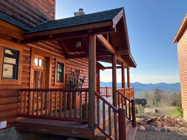 42 Peak Vista Ln, Madison, NH 03849 - wooden terrace featuring a mountain view