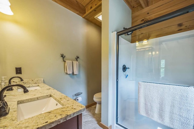 42 Peak Vista Ln, Madison, NH 03849 - full bath featuring a stall shower, double vanity, and toilet