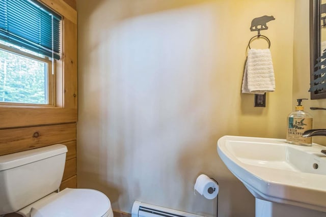 42 Peak Vista Ln, Madison, NH 03849 - half bath with toilet, a sink, and baseboard heating