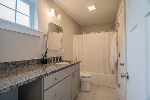 21 Lovering Rd, North Hampton, NH 03862 - bathroom featuring vanity, toilet, tile patterned floors, and shower / bath combo