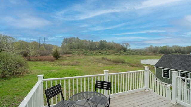 21 Lovering Rd, North Hampton, NH 03862 - wooden deck featuring a lawn