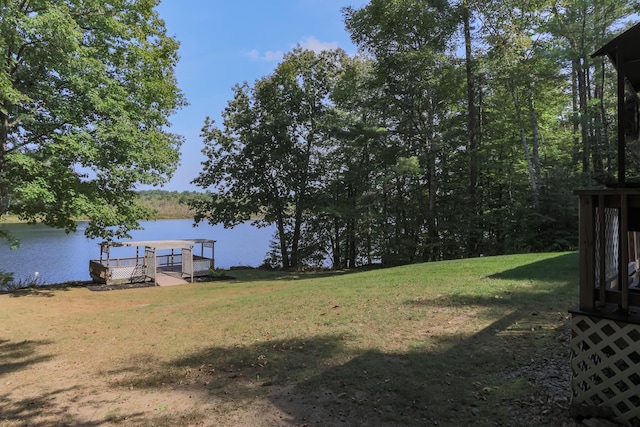 111 Shore Dr, Henniker, NH 03242 - view of green lawn featuring a water view