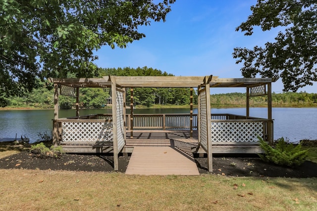 111 Shore Dr, Henniker, NH 03242 - dock with a pergola and a deck with water view