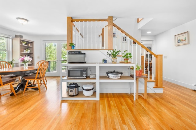 4 Oleary Ave, Hanover, NH 03755 - dining space featuring stairs, wood finished floors, and baseboards
