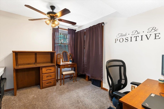8 Bowman Ct, Merrimack, NH 03054 - office with a ceiling fan, light colored carpet, and baseboards