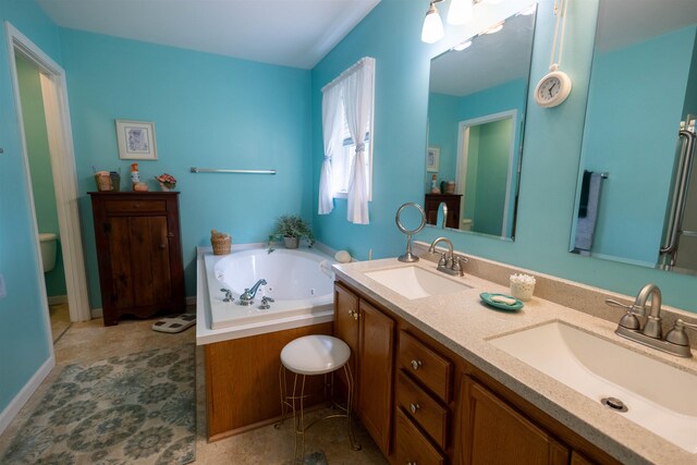 334 Silver Pine Ln, Tamworth, NH 03886 - bathroom with double vanity and a whirlpool tub