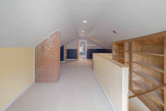 14 Butler St, Waterbury, VT 05676 - bonus room featuring lofted ceiling, carpet floors, baseboards, and recessed lighting