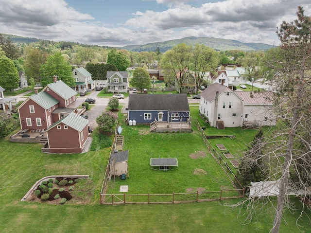 14 Butler St, Waterbury, VT 05676 - aerial view of residential area featuring a mountain backdrop