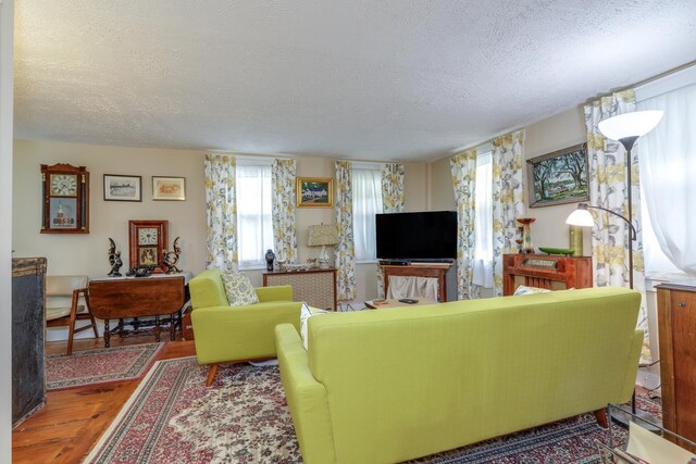 33 Tanner St, Concord, NH 03303 - living room with a textured ceiling and wood finished floors