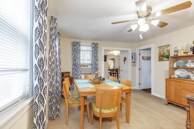 33 Tanner St, Concord, NH 03303 - dining space featuring ceiling fan and light carpet