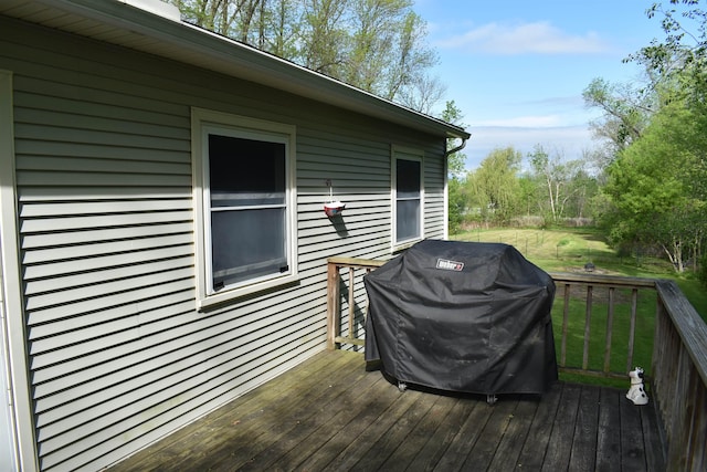 deck with area for grilling